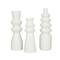 White Stoneware Contemporary Vase, Set of 3" 16",17"